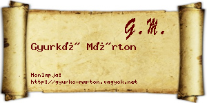 Gyurkó Márton névjegykártya