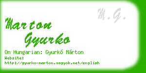 marton gyurko business card