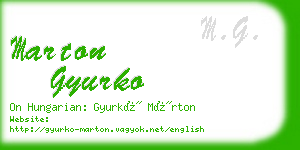 marton gyurko business card